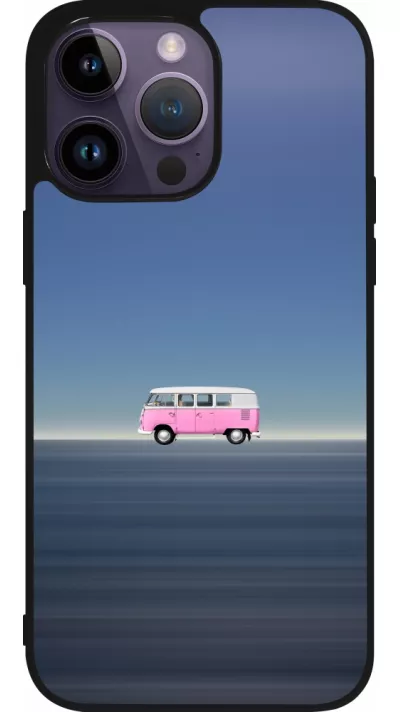 Coque iPhone 15 Pro Max - Silicone rigide noir Spring 23 pink bus