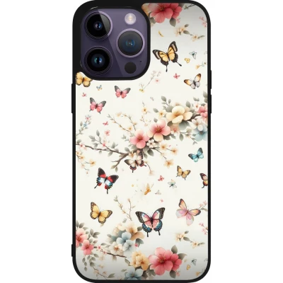 iPhone 15 Pro Max Case Hülle - Silikon schwarz Frühling 25 Leichte Schmetterlinge