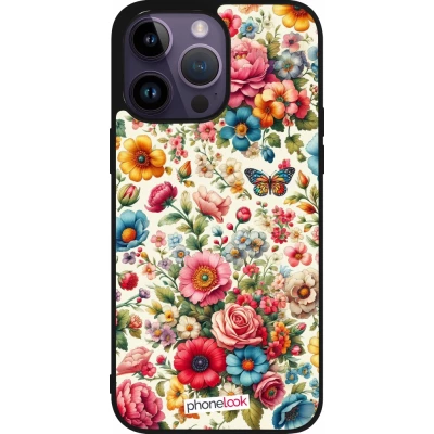iPhone 15 Pro Max Case Hülle - Silikon schwarz Spring 25 fruehling bluetend