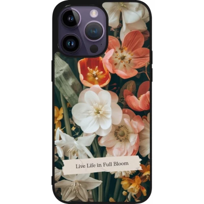 Coque iPhone 15 Pro Max - Silicone rigide noir Full Bloom Spring 2026