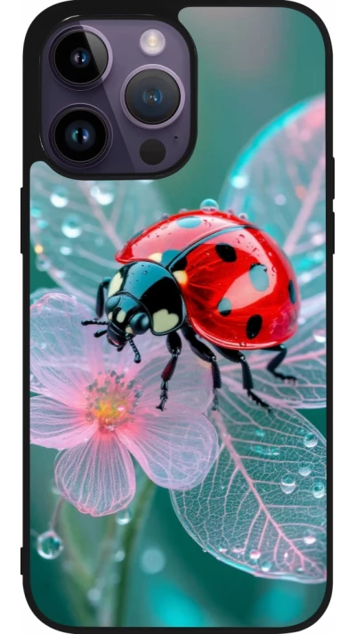 iPhone 15 Pro Max Case Hülle - Silikon schwarz Ladybird in bloom Spring 2026