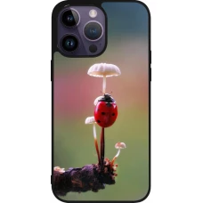 iPhone 15 Pro Max Case Hülle - Silikon schwarz Ladybird on a mushroom Spring 2026