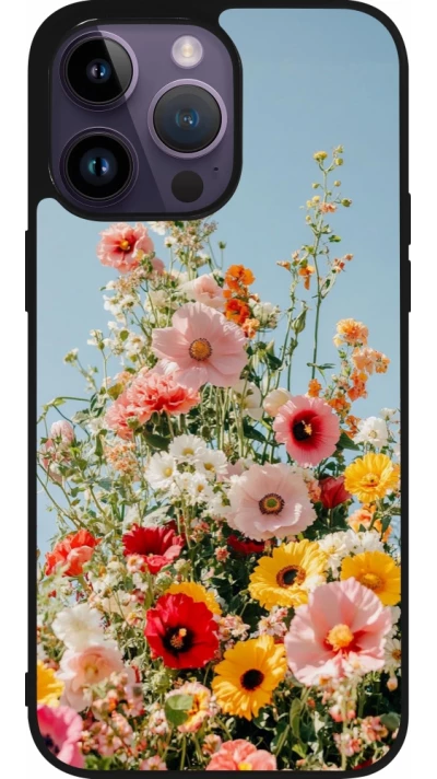 Coque iPhone 15 Pro Max - Silicone rigide noir Spring flowers Spring 2026