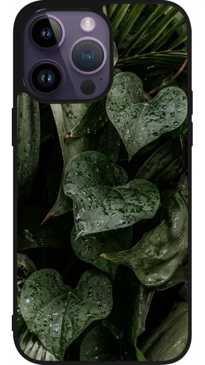 Coque iPhone 15 Pro Max - Silicone rigide noir Spring 23 fresh plants