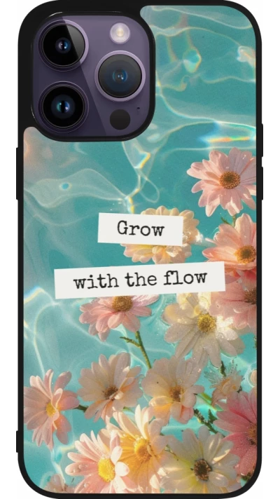 Coque iPhone 15 Pro Max - Silicone rigide noir Summer 2025 Grow with the flow
