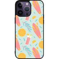 Coque iPhone 15 Pro Max - Silicone rigide noir Summer 2025 Pattern citron