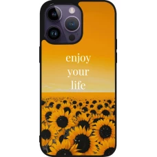 Coque iPhone 15 Pro Max - Silicone rigide noir Summer 2026 Enjoy your life
