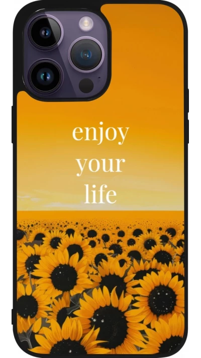 Coque iPhone 15 Pro Max - Silicone rigide noir Summer 2026 Enjoy your life