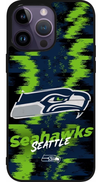 Coque iPhone 15 Pro Max - Silicone rigide noir Super Bowl 26 Seattle 2
