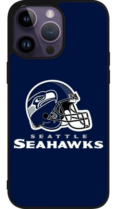 Coque iPhone 15 Pro Max - Silicone rigide noir Super Bowl 26 Seattle 3