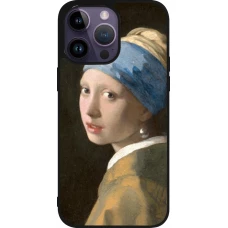 iPhone 15 Pro Max Case Hülle - Silikon schwarz Kunstbild - Das Mädchen mit dem Perlenohrring - Jan Vermeer
