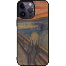 Coque iPhone 15 Pro Max - Silicone rigide noir Tableau art - Le Cri - Edvard Munch