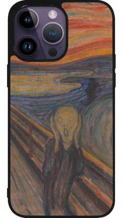 Coque iPhone 15 Pro Max - Silicone rigide noir Tableau art - Le Cri - Edvard Munch