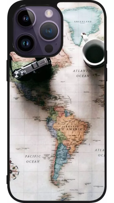 Coque iPhone 15 Pro Max - Silicone rigide noir Travel 01