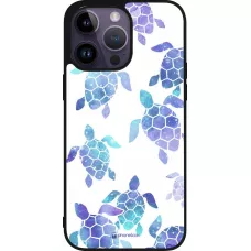 iPhone 15 Pro Max Case Hülle - Silikon schwarz Turtles pattern watercolor