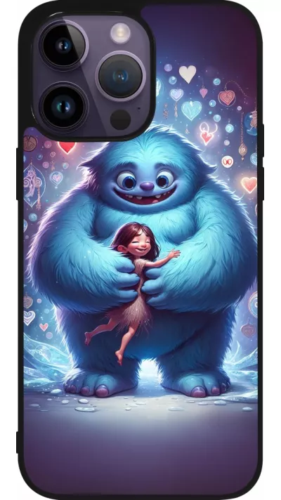 Coque iPhone 15 Pro Max - Silicone rigide noir Valentine 2024 Fluffy Love
