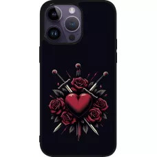 Coque iPhone 15 Pro Max - Silicone rigide noir Valentine 2024 gothic love