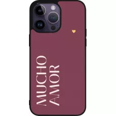 iPhone 15 Pro Max Case Hülle - Silikon schwarz Valentine 2024 mucho amor rosado