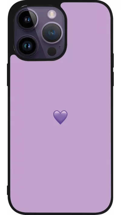 Coque iPhone 15 Pro Max - Silicone rigide noir Valentine 2023 purpule single heart