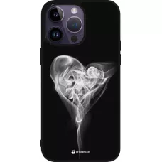Coque iPhone 15 Pro Max - Silicone rigide noir Valentine 2022 Black Smoke