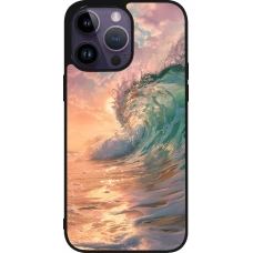 iPhone 15 Pro Max Case Hülle - Silikon schwarz Wave Sunset