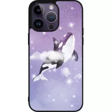 iPhone 15 Pro Max Case Hülle - Silikon schwarz Whale in sparking stars