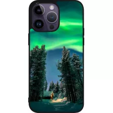 iPhone 15 Pro Max Case Hülle - Silikon schwarz Winter 22 Northern Lights