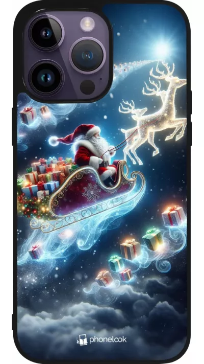 iPhone 15 Pro Max Case Hülle - Silikon schwarz Weihnachten 2023 Verzauberter Weihnachtsmann
