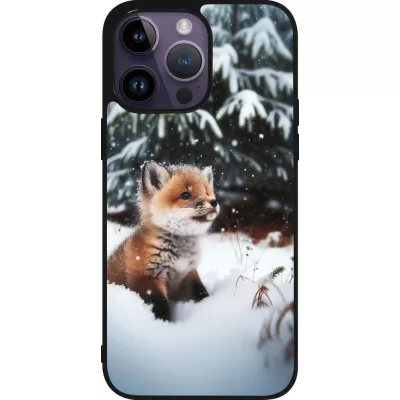 iPhone 15 Pro Max Case Hülle - Silikon schwarz Weihnachten 2023 Fuechslein Tanne