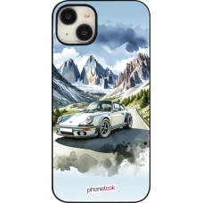 iPhone 15 Plus Case Hülle - Porsche 911 Berg Aquarell