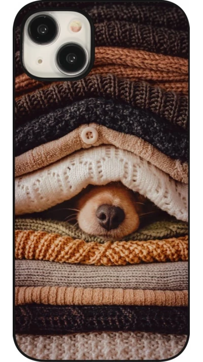 Coque iPhone 15 Plus - Autumn 26 Dog under the covers