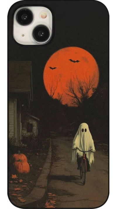 iPhone 15 Plus Case Hülle - Halloween 2025 Ghost on a bicycle