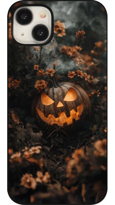 iPhone 15 Plus Case Hülle - Halloween 2025 Pumpkin with flowers