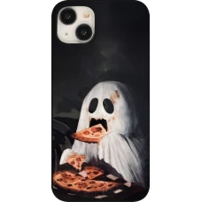 iPhone 15 Plus Case Hülle - Halloween 2026 Ghost eating pizza