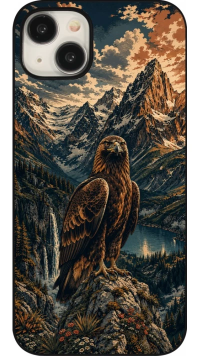 Coque iPhone 15 Plus - Linocut Aigle Royal