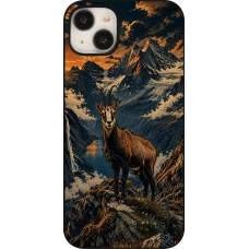 iPhone 15 Plus Case Hülle - Linocut Gämse