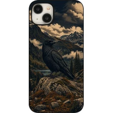 iPhone 15 Plus Case Hülle - Linocut Grosser Rabe