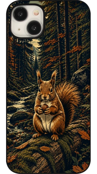 Coque iPhone 15 Plus - Linocut Ecureuil