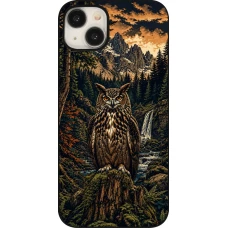 iPhone 15 Plus Case Hülle - Linocut Uhu