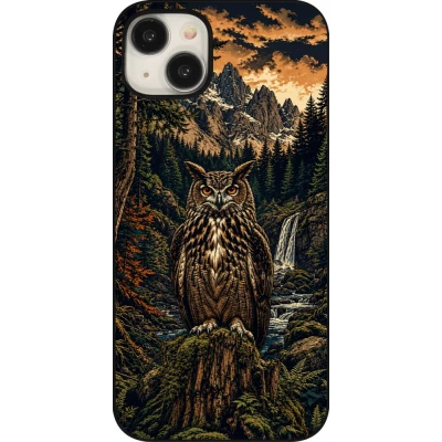 iPhone 15 Plus Case Hülle - Linocut Uhu
