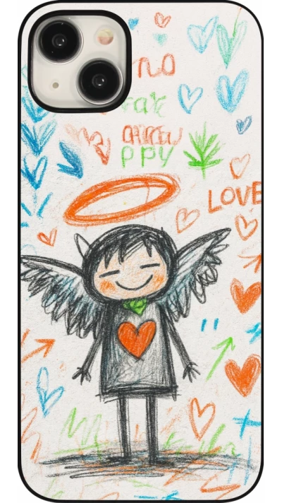iPhone 15 Plus Case Hülle - Little Angel Sketch Love