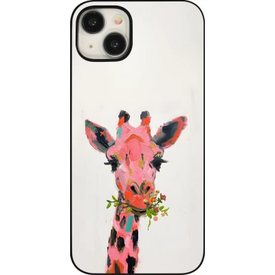 iPhone 15 Plus Case Hülle - Pink Girafe Paint