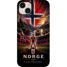 Coque iPhone 15 Plus - Football Norvège splash 2026