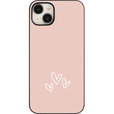 Coque iPhone 15 Plus - Valentine 2023 three minimalist hearts