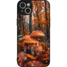 iPhone 15 Plus Case Hülle - Silikon schwarz Autumn 26 Mushrooms in the woods