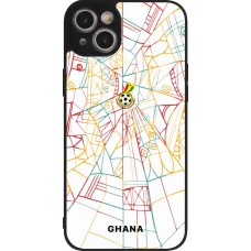 Coque iPhone 15 Plus - Silicone rigide noir Maillot de football Ghana 2026 personnalisable