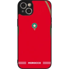 iPhone 15 Plus Case Hülle - Silikon schwarz Marokko 2026 personalisierbares Fussballtrikot