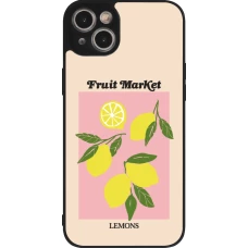 Coque iPhone 15 Plus - Silicone rigide noir Fruit market lemons 2026