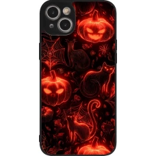 iPhone 15 Plus Case Hülle - Silikon schwarz Halloween 2026 Pattern Halloween