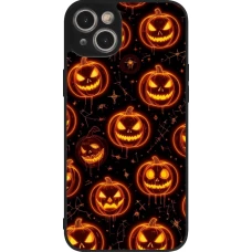 iPhone 15 Plus Case Hülle - Silikon schwarz Halloween 2026 Pattern Pumpkins